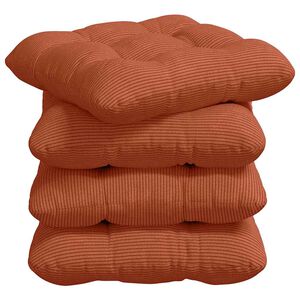 vidaXL Cojines para asiento 4 pcs Rojo Naranja 40 x 40 cm Tela de pana