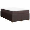 vidaXL Cama box spring con colch&oacute;n tela marr&oacute;n oscuro 120x200 cm