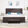 vidaXL Cama tipo Box Spring Marr&oacute;n Oscuro 200 x 200 cm tela