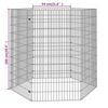 vidaXL Recinto animales corral 6 paneles hierro galvanizado 54x100 cm