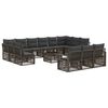 vidaXL Conjunto de sof&aacute;s de jard&iacute;n 14 uds. Gris rat&aacute;n sint&eacute;tico