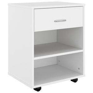 vidaXL Armario con ruedas madera contrachapada blanco 46x36x59 cm
