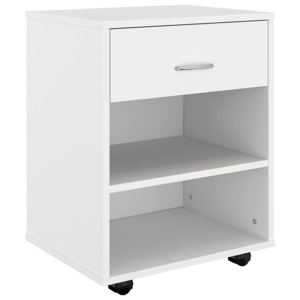 vidaXL Armario con ruedas madera contrachapada blanco 46x36x59 cm