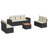 vidaXL Set de sof&aacute;s de jard&iacute;n 8 piezas y cojines rat&aacute;n sint&eacute;tico negro