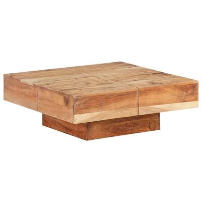 vidaXL Mesa de centro de madera maciza de acacia 80x80x28 cm