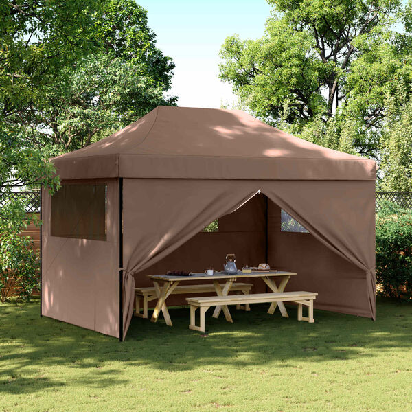 vidaXL Carpa de Fiesta Marr&oacute;n 279 x 410 x 315 cm Tela Oxford