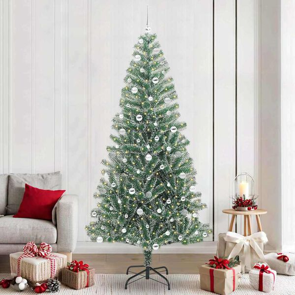 vidaXL &Aacute;rbol de Navidad Artificial Nevado con Luz LED Verde y 240 cm