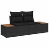 vidaXL Conjunto de sof&aacute; de jard&iacute;n 5 pcs Negro Rattan de Poli&eacute;ster