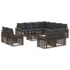 vidaXL Conjunto de sof&aacute;s de jard&iacute;n 12 uds. Gris y Gris Oscuro