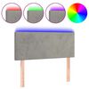 vidaXL Cabecero con LED de terciopelo gris claro 80x5x78/88 cm
