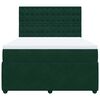 vidaXL Cama box spring con colch&oacute;n terciopelo verde oscuro 140x200 cm