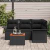 vidaXL Conjunto de sof&aacute;s de jard&iacute;n 5 pcs Negro rat&aacute;n sint&eacute;tico