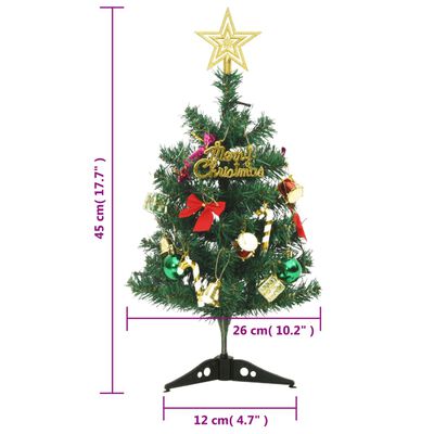 vidaXL Mini árbol de Navidad artificial con 20 luces LED verde 45 cm