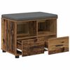 vidaXL Banco de entrada con coj&iacute;n Madera vieja 60 x 38 x 46 cm