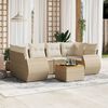 vidaXL Set sof&aacute;s de jard&iacute;n 7 piezas y cojines rat&aacute;n sint&eacute;tico beige