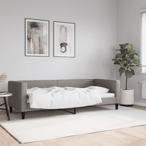 vidaXL Sof&aacute; cama sin colch&oacute;n tela gris taupe 80x200 cm