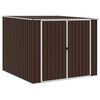 vidaXL Cobertizo de jard&iacute;n acero galvanizado marr&oacute;n 195x198x159 cm