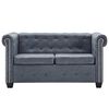 vidaXL Conjunto de sof&aacute;s Chesterfield piel de ante sint&eacute;tico gris