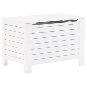 vidaXL Caja de almacenaje y tapa RANA madera maciza blanca 80x49x54 cm
