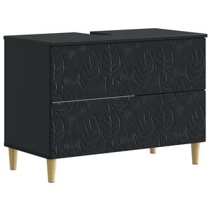 vidaXL Mueble de lavabo para ba&ntilde;o DELFT Negro 82 x 41 x 59 cm