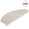 vidaXL Felpudos para escaleras 30 unidades 65x24x4 cm gris topo semicircular grande
