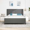 vidaXL Cama tipo Box Spring con colch&oacute;n Gris oscuro 200 x 180 cm tela