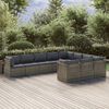 vidaXL Set de muebles de jard&iacute;n 10 pzas y cojines rat&aacute;n sint&eacute;tico gris