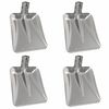 vidaXL Cabeza de pala 4 pcs Plateado 45 x 38 cm Aluminio