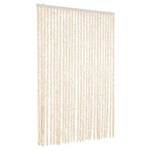 vidaXL Cortina antimoscas chenilla beige y blanco 118x220 cm
