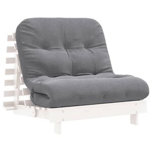 vidaXL Fut&oacute;n sof&aacute; cama con colch&oacute;n madera maciza blanco 90x206x11 cm