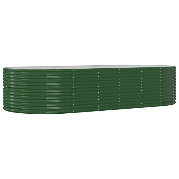 vidaXL Jardinera arriate acero galvanizado verde 291x140x68 cm