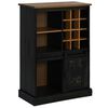 Vinoteca vidaXL HALDEN con botelleros y puerta corredera negro pino