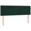 vidaXL Cama box spring colch&oacute;n y LED terciopelo verde oscuro 140x200cm