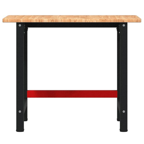 vidaXL Banco de trabajo rectangular madera maciza roble 100x60x81,5 cm