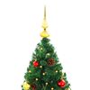 vidaXL &Aacute;rbol de Navidad preiluminado con luces y bolas verde 210 cm