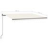 vidaXL Toldo automático con LED sensor de viento crema 400x300 cm