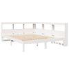 vidaXL Cama con estanter&iacute;a sin colch&oacute;n madera maciza blanca 140x190 cm