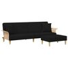 vidaXL Sof&aacute; cama de 2 plazas con almohadas y taburete terciopelo negro