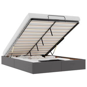 vidaXL Estructura de cama otomana sin colch&oacute;n gris 140x190 cm