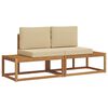 vidaXL Conjunto de sof&aacute;s de exterior con coj&iacute;n 2 pcs Natural