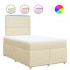 vidaXL Cama box spring con colch&oacute;n tela color crema 120x200 cm