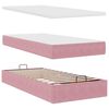 vidaXL Estructura cama otomana colchones terciopelo rosa 80x200cm