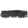 vidaXL Conjunto de sof&aacute;s de jard&iacute;n 11 uds. Gris rat&aacute;n sint&eacute;tico