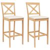 vidaXL Taburete de bar 2 pcs Natural y Beige