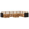 vidaXL Conjunto de sof&aacute;s de exterior 9 uds. Natural