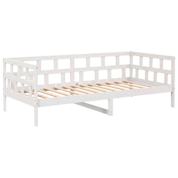 vidaXL Sof&aacute; cama madera maciza de pino blanco 90x190 cm