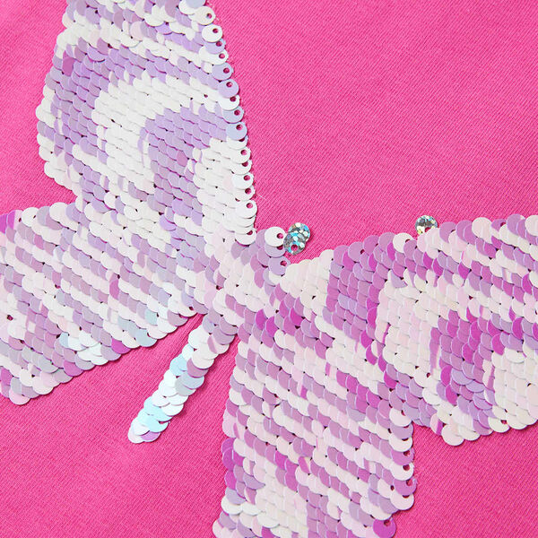 Camiseta infantil de manga casquillo rosa oscuro 104