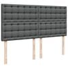 vidaXL Cama box spring con colch&oacute;n tela gris oscuro 180x200 cm