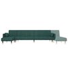vidaXL Sof&aacute; cama en forma de L terciopelo verde oscuro 275x140x70 cm