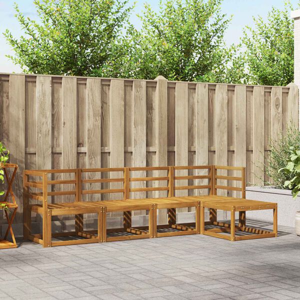 vidaXL Conjunto de sof&aacute;s de exterior 5 pcs Natural